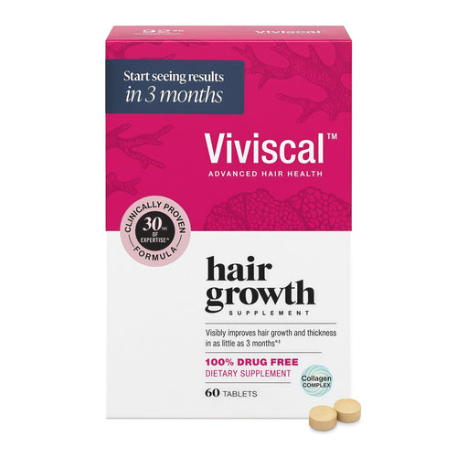 Viviscal Hair Growth Supplements for Women, 60 Tablets, 1 Month Thicker, Fuller Hair Support for Women with Biotin & Marine Collagen, Helps Reduce Hair Shedding, Drug Free